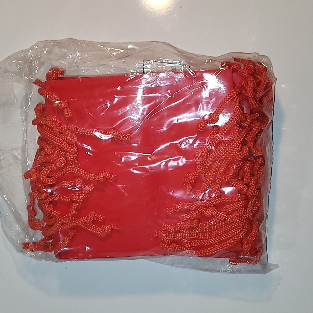 Unused Red High Gloss Shopping Bags (6 1/2 X 3 1/2 X 6 1/2") 20 per bag.